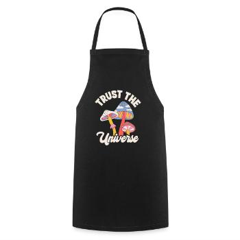 Faites confiance à l’univers Champignons Design - Tablier de cuisine - noir - Devant - AI Model Male 185 dark (185cm)