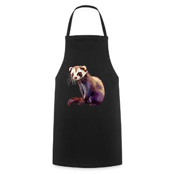 Ferret Frettchen - Kochschürze - Schwarz - Vorne - AI Model Male 185 dark (185cm)