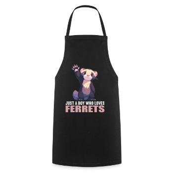 Ferret Frettchen - Kochschürze - Schwarz - Vorne - AI Model Male 185 dark (185cm)