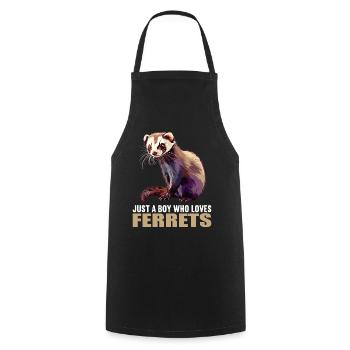 Ferret Frettchen - Kochschürze - Schwarz - Vorne - AI Model Male 185 dark (185cm)