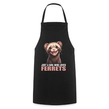 Ferret Frettchen - Kochschürze - Schwarz - Vorne - AI Model Male 185 dark (185cm)