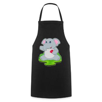 Elephant Poker Cartes de poker - Tablier de cuisine - noir - Devant - AI Model Male 185 dark (185cm)