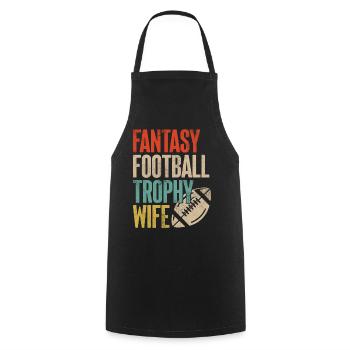 Fantasy Football Trophäe Ehefrau Retro FFL Fußball - Kochschürze - Schwarz - Vorne - AI Model Male 185 dark (185cm)
