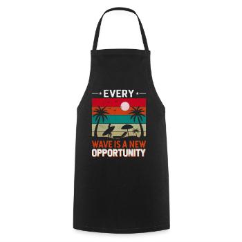 Every wave is a new opportunity. - Cooking Apron - black - Front - AI Model Male 185 dark (185cm)