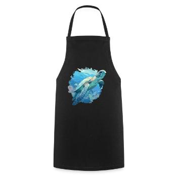 Tortue de mer Meeresschildkröten Meeresschildkröte - Tablier de cuisine - noir - Devant - AI Model Male 185 dark (185cm)