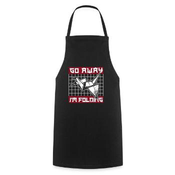 Go Away I'm Folding Paper Crane Folding Owl - Cooking Apron - black - Front - AI Model Male 185 dark (185cm)