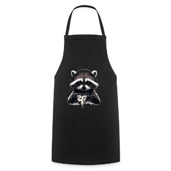 Funny Raccoon Gaming Pizza Gamer Gamer Gaming - Cooking Apron - black - Front - AI Model Male 185 dark (185cm)