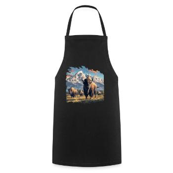 Bisons Bison - Cooking Apron - black - Front - AI Model Male 185 dark (185cm)