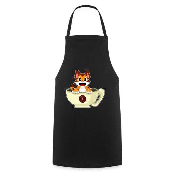 Tiger Kaffee Tasse - Kochschürze - Schwarz - Vorne - AI Model Male 185 dark (185cm)