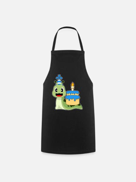 Gâteau d’anniversaire d’escargot - Tablier de cuisine - noir