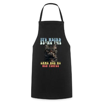 Drôles de chats disant adultes personnes âgées grand-mère grand-père - Tablier de cuisine - noir - Devant - AI Model Male 185 dark (185cm)