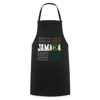 Jamaica Jamaika Rasta Raggea Rastafari Flagge - Kochschürze - Schwarz - Vorne - AI Model Male 185 dark (185cm)