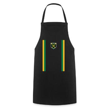 Jamaica Jamaika Rasta Raggea Rastafari Flagge - Kochschürze - Schwarz - Vorne - AI Model Male 185 dark (185cm)