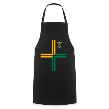Jamaica Jamaika Rasta Raggea Rastafari Flagge - Kochschürze - Schwarz - Vorne - AI Model Male 185 dark (185cm)