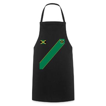 Jamaica Jamaika Rasta Raggea Rastafari Flagge - Kochschürze - Schwarz - Vorne - AI Model Male 185 dark (185cm)