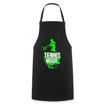 Drôle de joueur de tennis Raquette Tennis - Tablier de cuisine - noir - Devant - AI Model Male 185 dark (185cm)