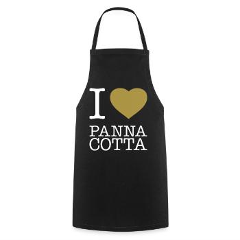 I LOVE PANNA COTTA - Cooking Apron - black - Front - AI Model Male 185 dark (185cm)