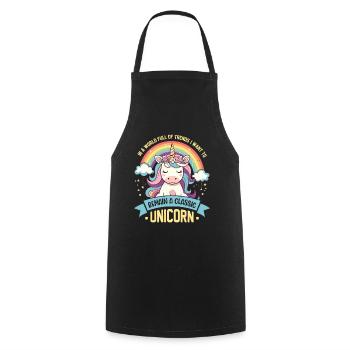 In a world full of trends, I want to remain a clas - Cooking Apron - black - Front - AI Model Male 185 dark (185cm)