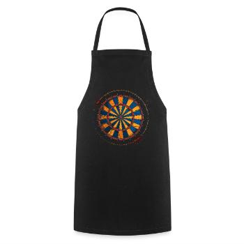 Dartboard Drawing - Cooking Apron - black - Front - AI Model Male 185 dark (185cm)