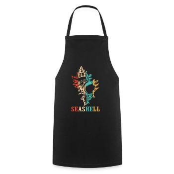 Retro Seashell Shelling Bag Bivalvia Seashell - Cooking Apron - black - Front - AI Model Male 185 dark (185cm)