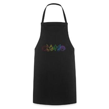 Sac à coquillages arc-en-ciel LGBT Bivalvia Seashell - Tablier de cuisine - noir - Devant - AI Model Male 185 dark (185cm)