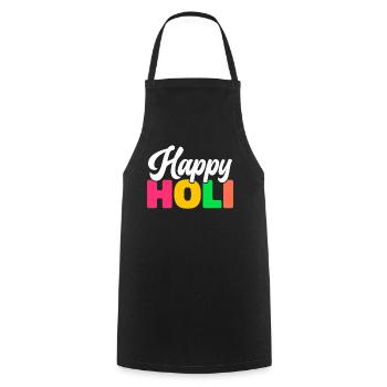 Holi Indien Holi Festival Happy Holi Fest - Kochschürze - Schwarz - Vorne - AI Model Male 185 dark (185cm)