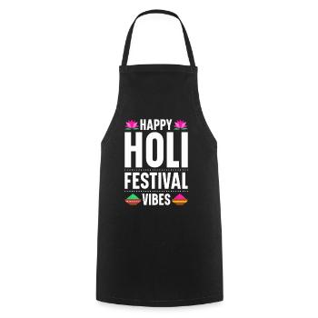 Holi Indien Holi Festival Happy Holi Fest - Kochschürze - Schwarz - Vorne - AI Model Male 185 dark (185cm)