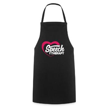 Speech Therapy Love of the profession - Cooking Apron - black - Front - AI Model Male 185 dark (185cm)