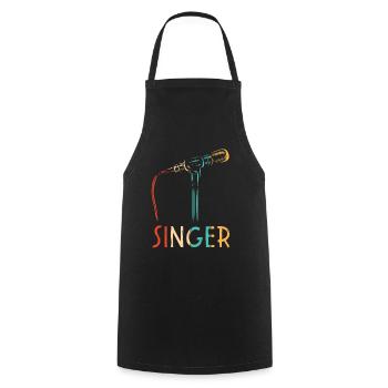 Rétro Opéra House Chanteur Ténor Chanteur Amant - Tablier de cuisine - noir - Devant - AI Model Male 185 dark (185cm)