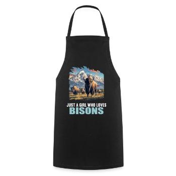 Bisons Bison - Cooking Apron - black - Front - AI Model Male 185 dark (185cm)
