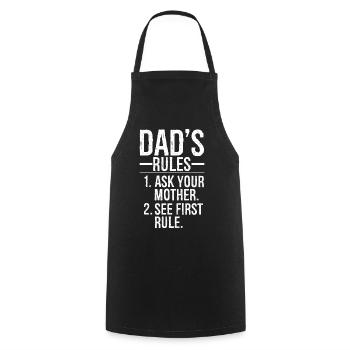 dad's rules ask your mother - Cooking Apron - black - Front - AI Model Male 185 dark (185cm)