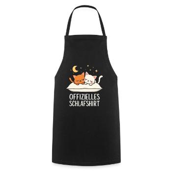 Chemise de nuit officielle chats chat couple - Tablier de cuisine - noir - Devant - AI Model Male 185 dark (185cm)