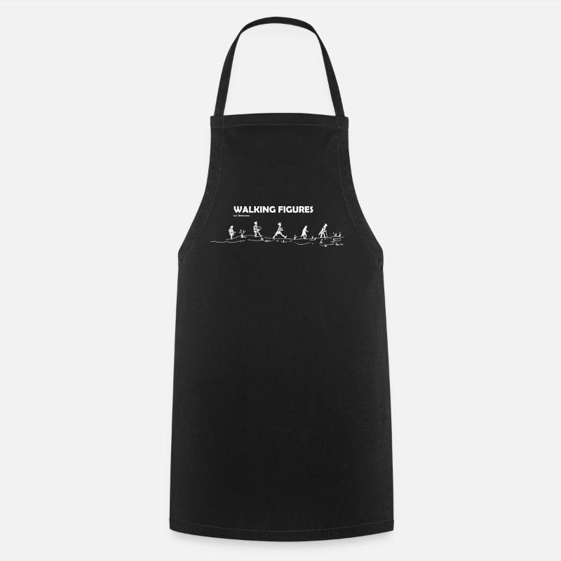 Figures de marche blanc - Tablier de cuisine - noir