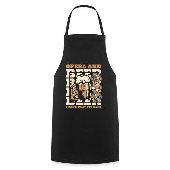 Opera And Beer That's Why I'm Here Opera House - Cooking Apron - black - Front - AI Model Male 185 dark (185cm)