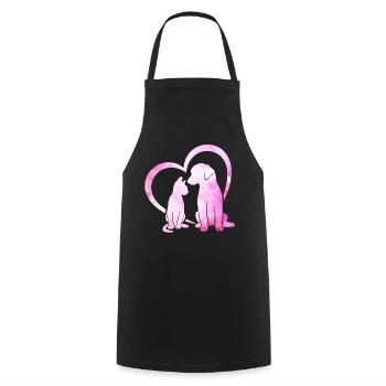 Animal Rescue Funny Heartbeat Foster Pet Adoption - Cooking Apron - black - Front - AI Model Male 185 dark (185cm)