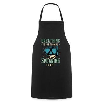 Spearfishing Breathing Is Optional Scuba Diver - Kochschürze - Schwarz - Vorne - AI Model Male 185 dark (185cm)