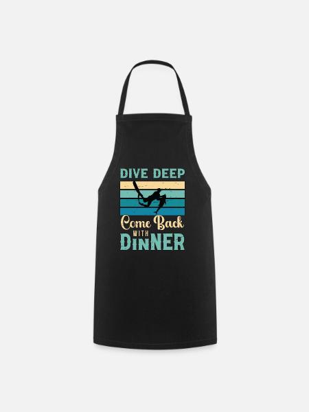 Chasse sous-marine Plongée profonde Retour amateur de pêche - Tablier de cuisine - noir