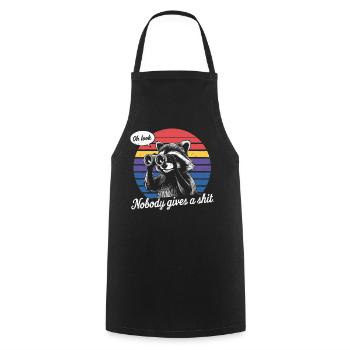 Sarcastic Raccoon - "Oh Look, Nobody Cares" Funny - Cooking Apron - black - Front - AI Model Male 185 dark (185cm)