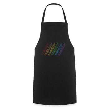 Messer LGBT Rainbow Sammlerstück Restaurierungsmesser - Kochschürze - Schwarz - Vorne - AI Model Male 185 dark (185cm)