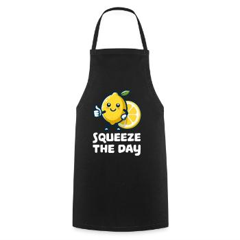 Squeeze the Day Lemon - Cooking Apron - black - Front - AI Model Male 185 dark (185cm)