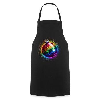 Regenbogen Weihnachtskugel LGBTQ Weihnachten - Kochschürze - Schwarz - Vorne - AI Model Male 185 dark (185cm)