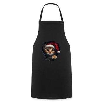 Katzenbesitzer Katzen Weihnachten Weihnachts Katze - Kochschürze - Schwarz - Vorne - AI Model Male 185 dark (185cm)