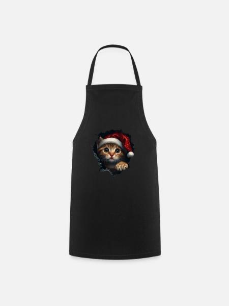 Katzenbesitzer Katzen Weihnachten Weihnachts Katze - Forklæde - sort