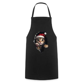 Cat Owner Cats Christmas Christmas Cat - Cooking Apron - black - Front - AI Model Male 185 dark (185cm)