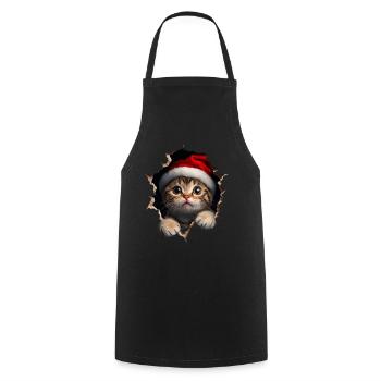 Katzenbesitzer Katzen Weihnachten Weihnachts Katze - Kochschürze - Schwarz - Vorne - AI Model Male 185 dark (185cm)