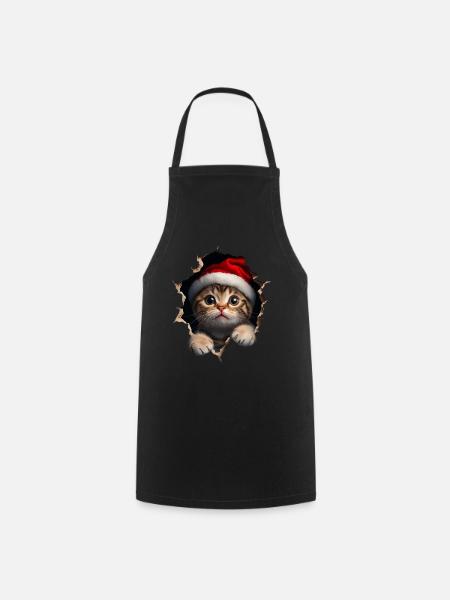 Katzenbesitzer Katzen Weihnachten Weihnachts Katze - Forklæde - sort