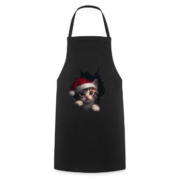 Katzenbesitzer Katzen Weihnachten Weihnachts Katze - Kochschürze - Schwarz - Vorne - AI Model Male 185 dark (185cm)