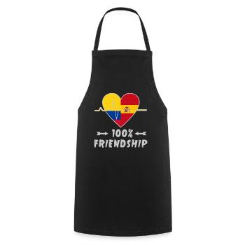 100 % amitié entre la Colombie et l'Espagne - Tablier de cuisine - noir - Devant - AI Model Male 185 dark (185cm)