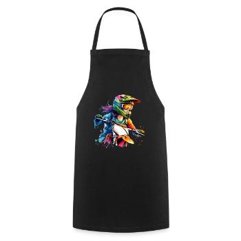 Motocross Femmes Filles Fille - Tablier de cuisine - noir - Devant - AI Model Male 185 dark (185cm)
