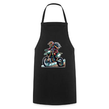 Motocross Femmes Filles Fille - Tablier de cuisine - noir - Devant - AI Model Male 185 dark (185cm)